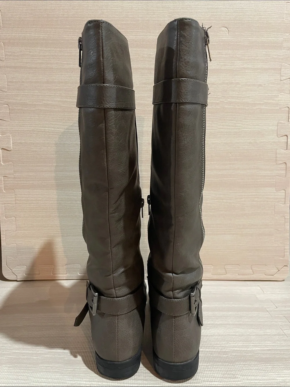 Rampage Tall Buckle Boots - Gray